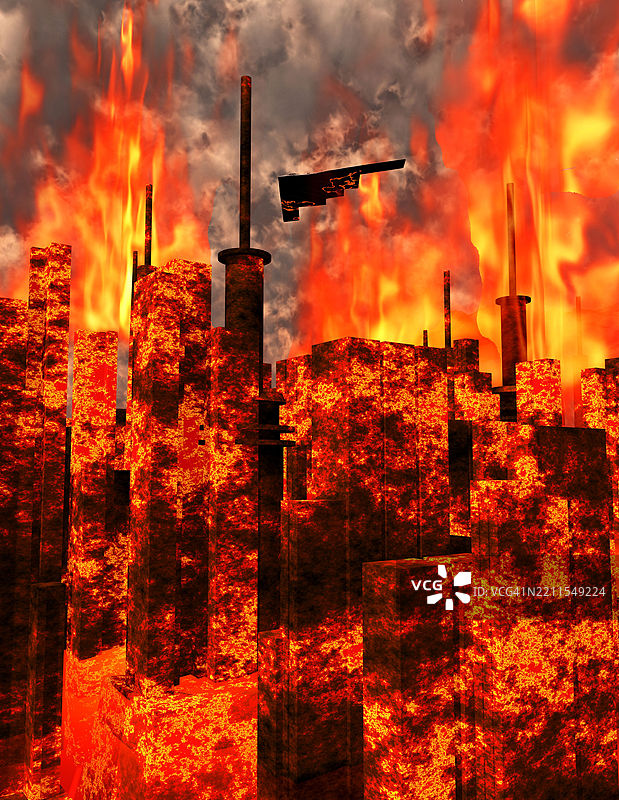 B2美国隐形轰炸机攻击城市图片素材