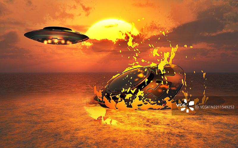 海洋深处浮现的未确认水下物体图片素材