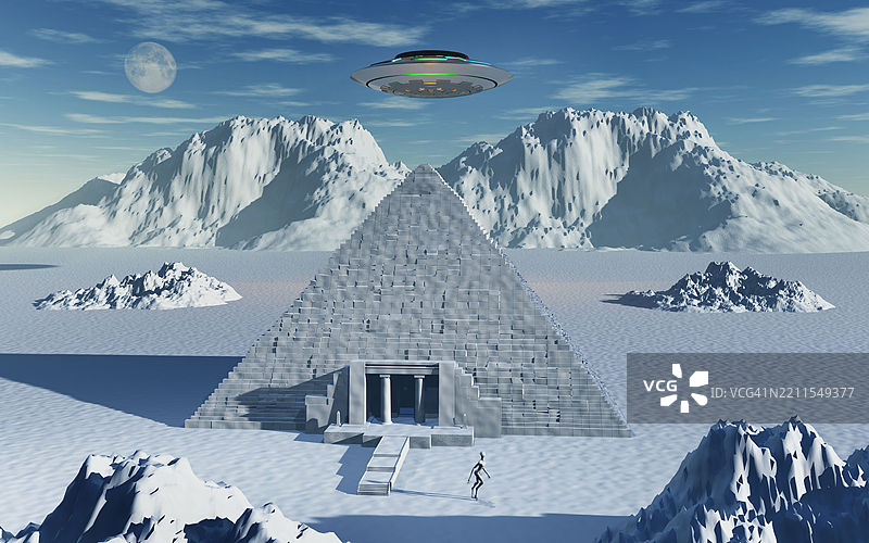 南极洲隐藏的外星UAP基地图片素材