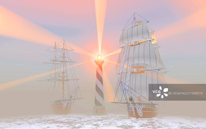 神秘的废弃帆船图片素材