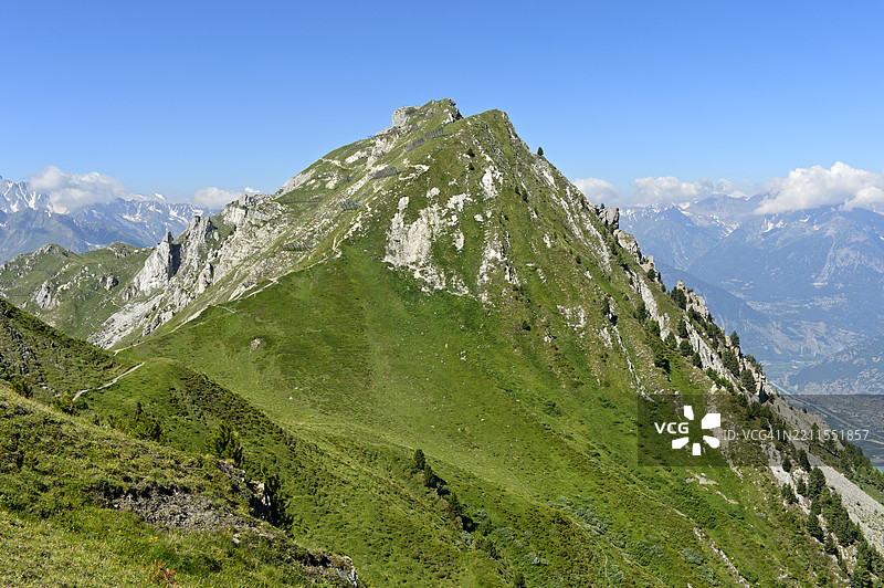 皮埃尔·阿沃伊峰，韦尔比耶，瑞士佩尼内阿尔卑斯山，瓦莱州，瑞士图片素材