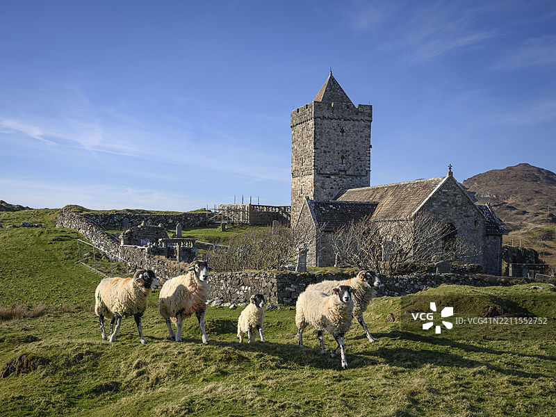 圣克莱门特教堂，南哈里斯，刘易斯岛与哈里斯岛，外赫布里底群岛，苏格兰图片素材