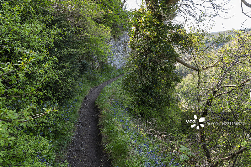 德比郡马特洛克浴场高岩的步道图片素材