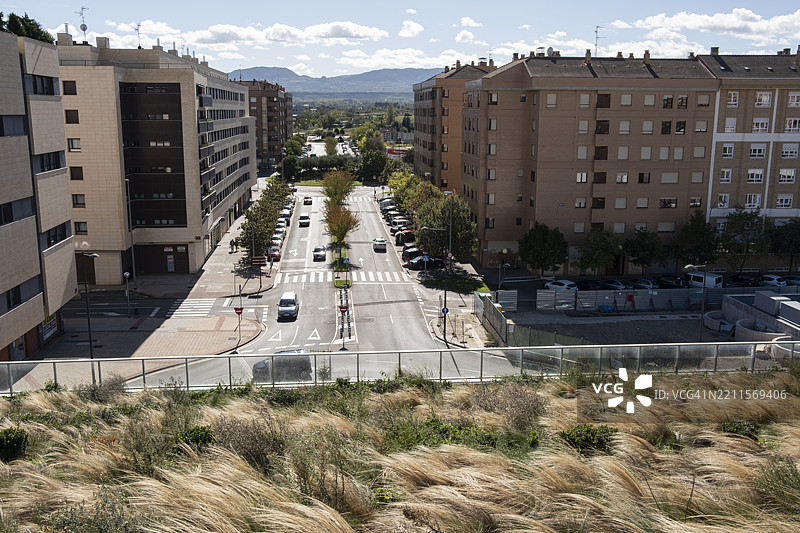 洛格罗ño住宅区的鸟瞰图图片素材
