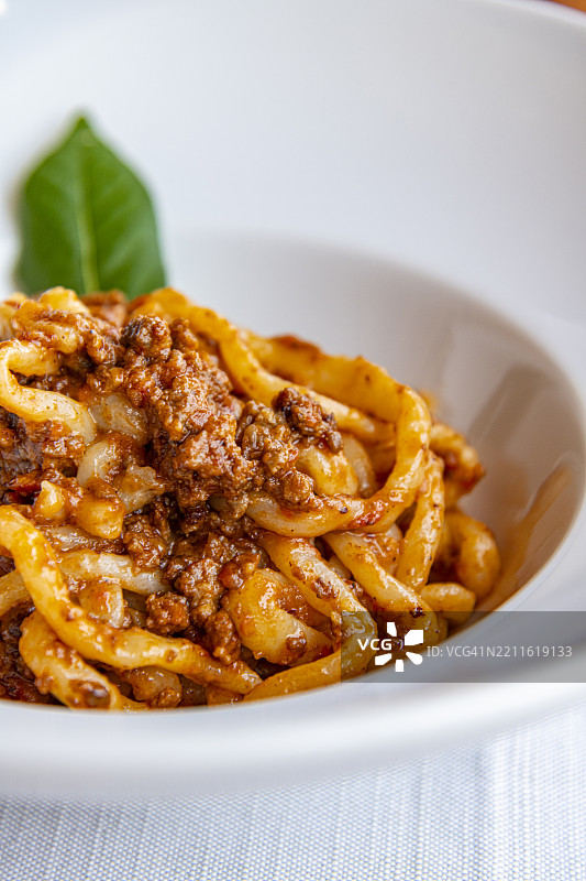 托斯卡纳，奇亚尼纳肉酱意大利面图片素材