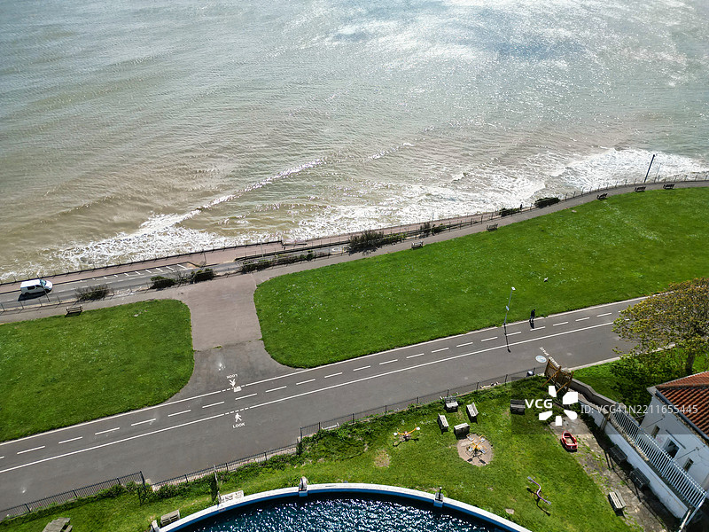 英国肯特郡拉姆斯盖特海滩和海洋城的旅游景点图片素材