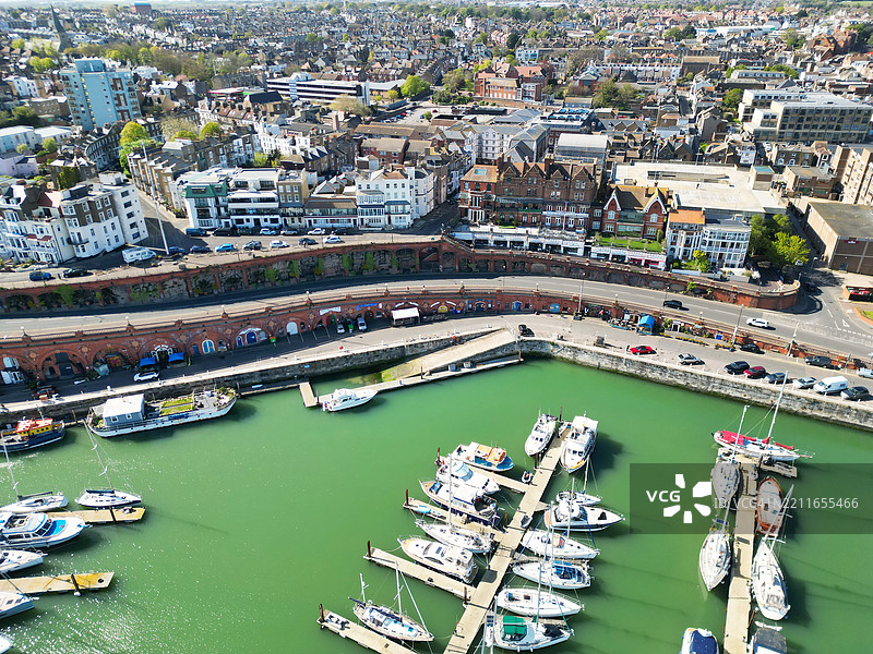 英国肯特郡拉姆斯盖特海滩和海洋城的旅游景点图片素材