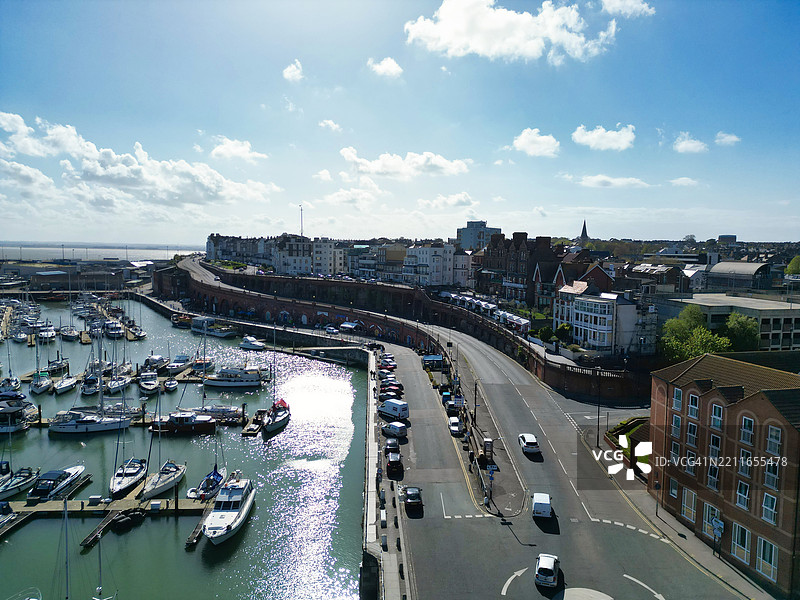 英国拉姆斯盖特海滩和海洋的旅游景点图片素材