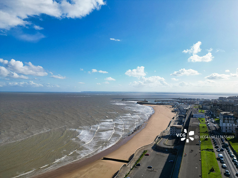 英国拉姆斯盖特海滩和海洋的旅游景点图片素材