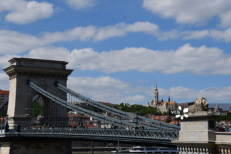 塞切尼链桥（也称为链桥），匈牙利布达佩斯图片素材