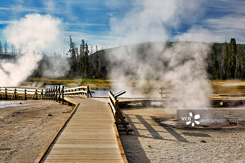 黄石国家公园的黑沙盆地翡翠池，怀俄明州，美国，黑沙盆地，美国图片素材