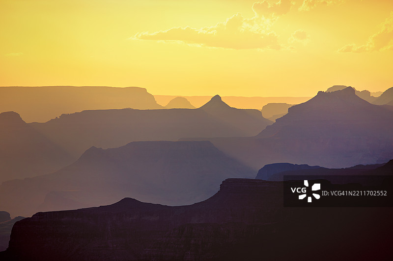 亚利桑那州大峡谷南缘的日落，利潘点，美国图片素材