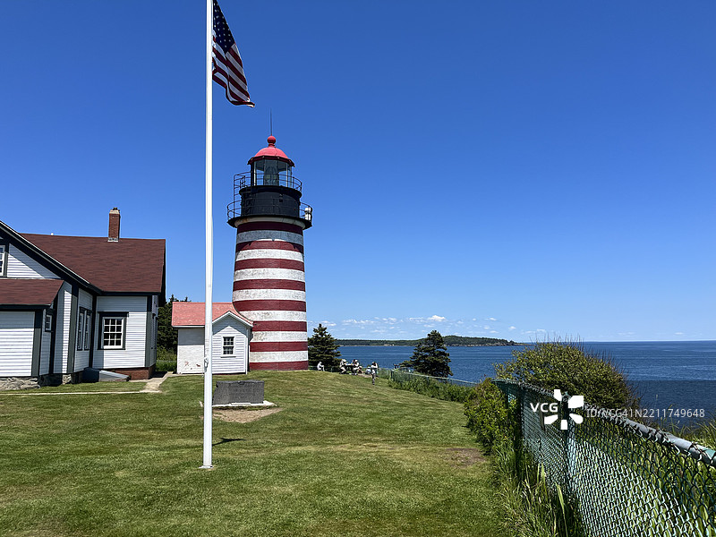 西夸迪头灯塔。夸迪头州立公园。图片素材