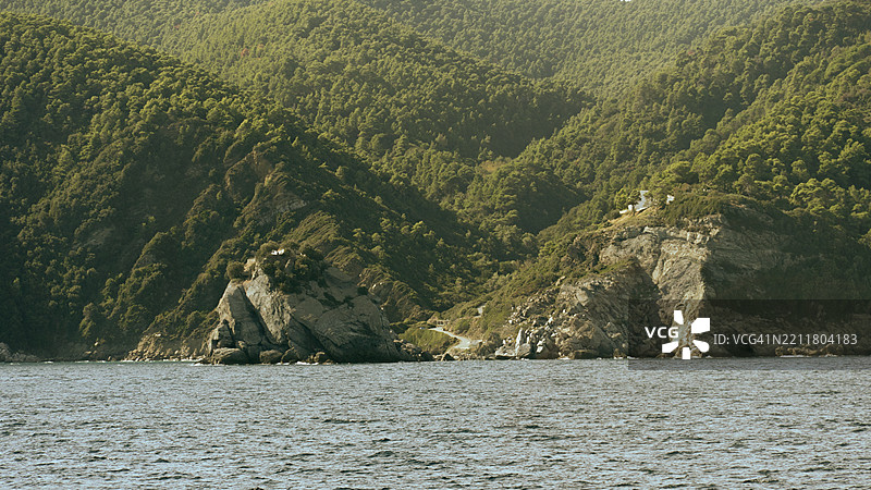 海洋与树木的美丽景色图片素材