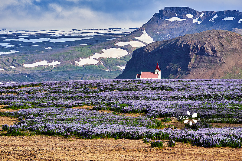 赫利桑杜尔斯奈法尔斯半岛的英贾尔德斯霍尔斯基尔克教堂图片素材