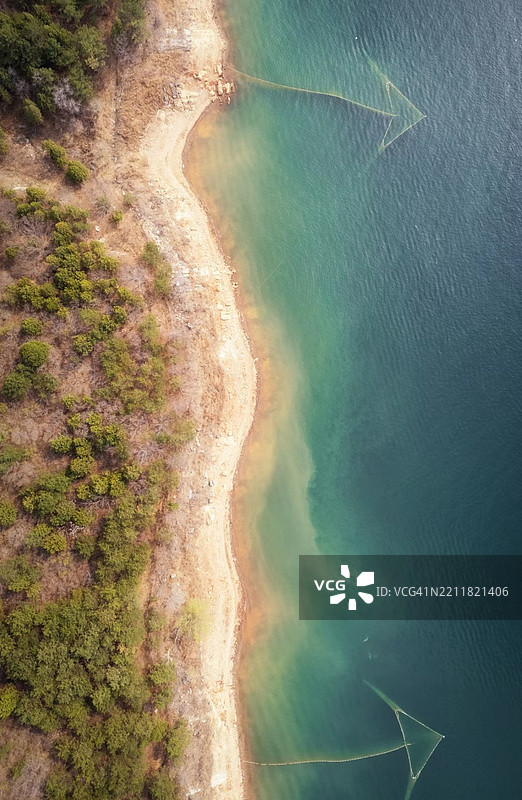 海滩的高角度视图图片素材