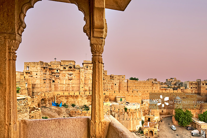 印度拉贾斯坦邦杰沙梅尔的日落墙壁图片素材