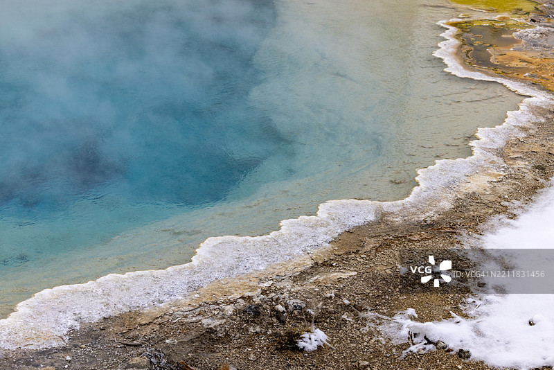 黄石公园中的五彩斑斓的热泉图片素材