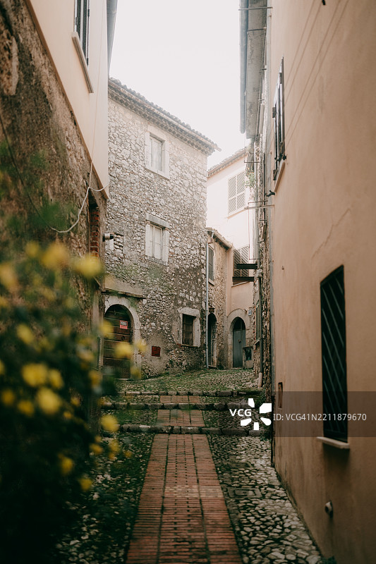 意大利拉齐奥州维罗利的古老村庄小巷图片素材
