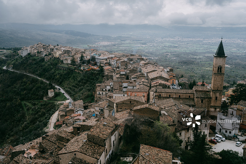 意大利阿布鲁佐的老意大利村庄，帕琴托图片素材