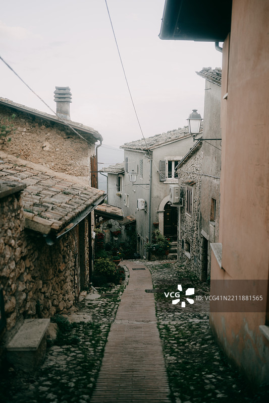 意大利拉齐奥州维罗利的古老村庄小巷图片素材
