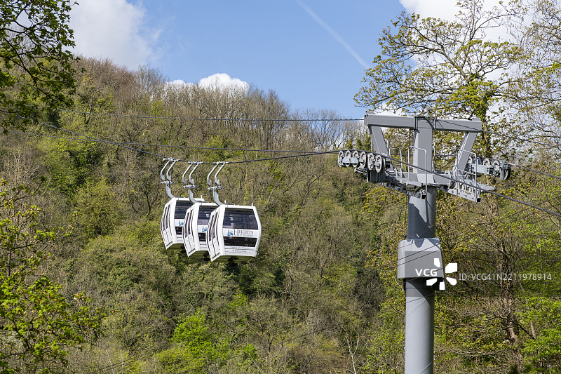 马特洛克浴场的亚伯拉罕高空缆车。图片素材