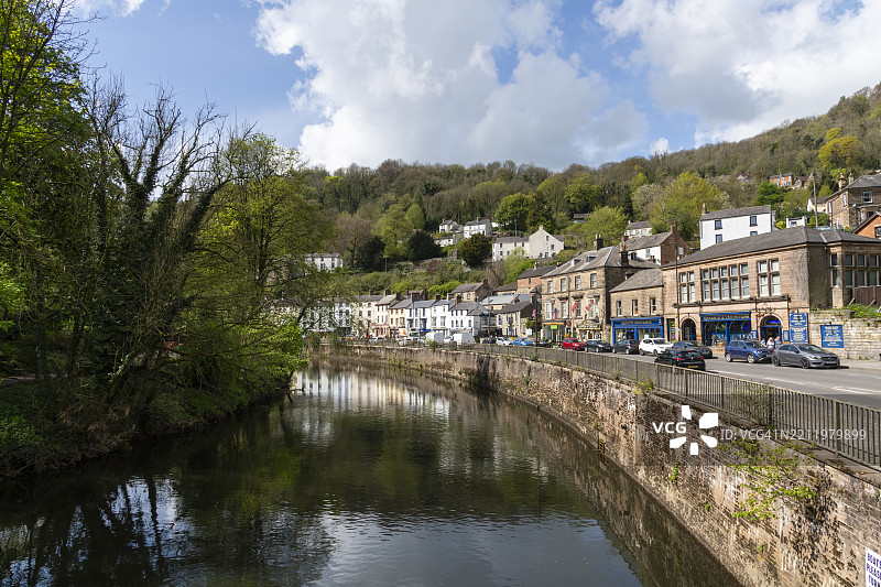 春天的繁忙温泉小镇马特洛克浴场图片素材