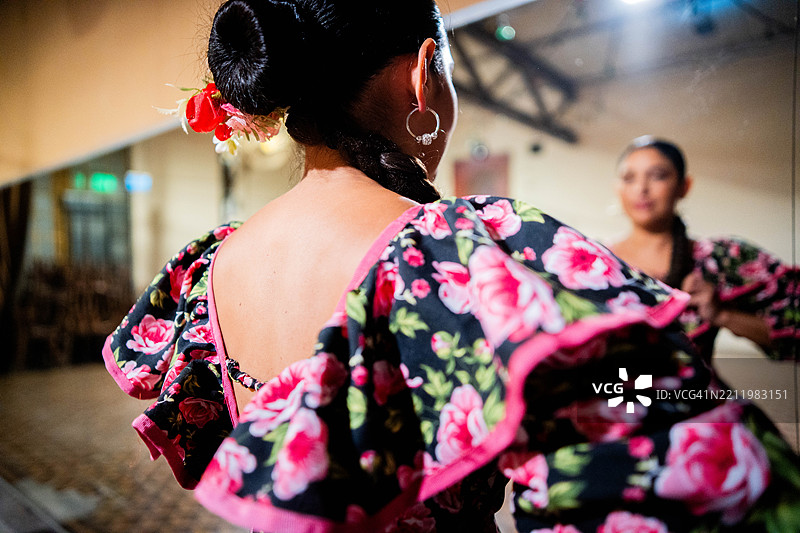 阿根廷表演者在镜子前准备图片素材