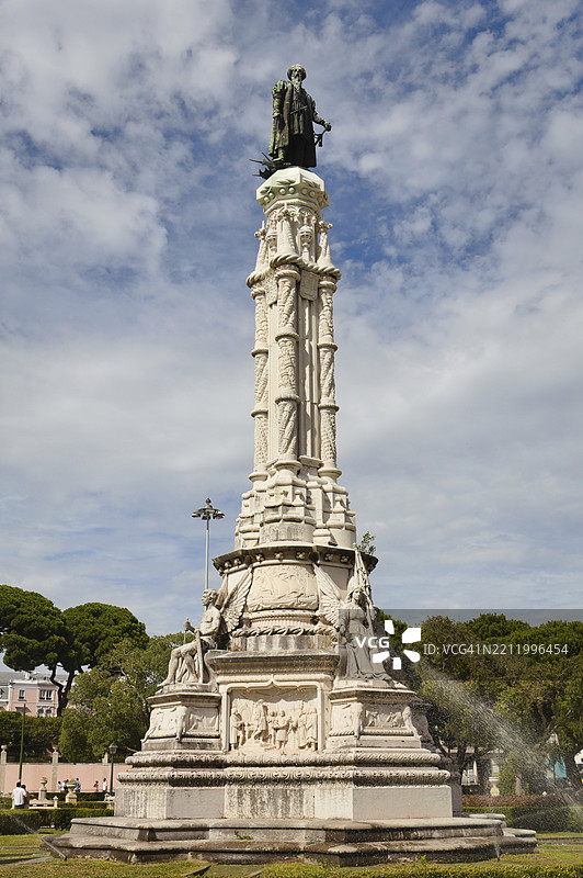 里斯本爱德华七世公园的庞巴尔侯爵纪念碑图片素材