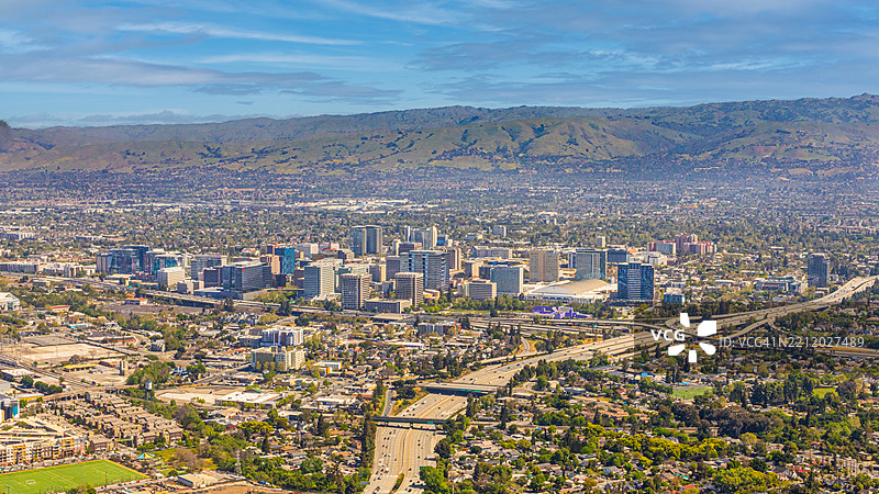 圣荷西加州市中心鸟瞰图图片素材