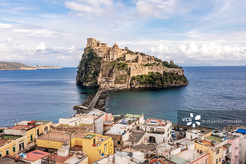 意大利伊斯基亚的阿尔戈尼塞城堡图片素材