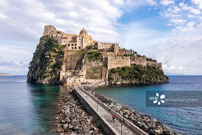 意大利伊斯基亚的阿尔戈尼塞城堡图片素材