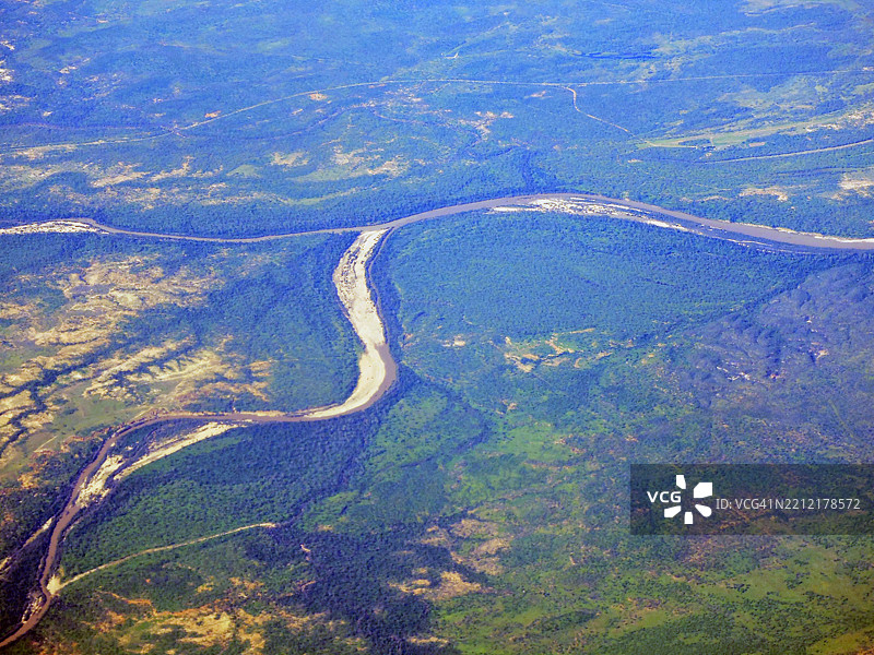 澳大利亚昆士兰州北部，沃尔什河汇入米切尔河的交汇处图片素材