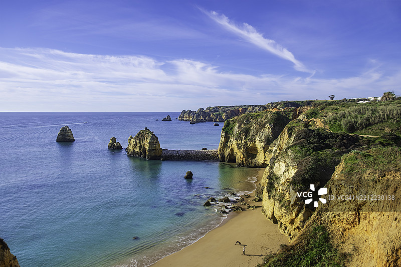 阿尔加维（葡萄牙）拉各斯的多娜安娜海滩图片素材