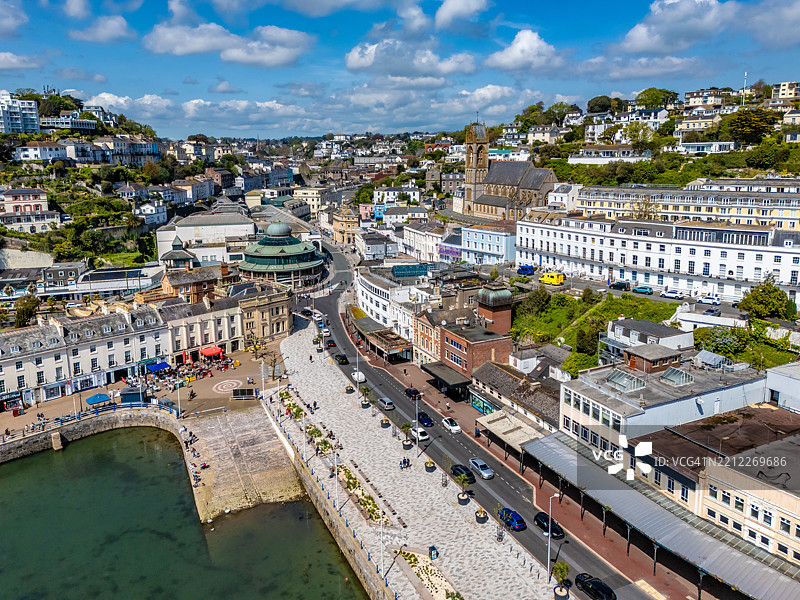 英国托基的步行港口前沿图片素材