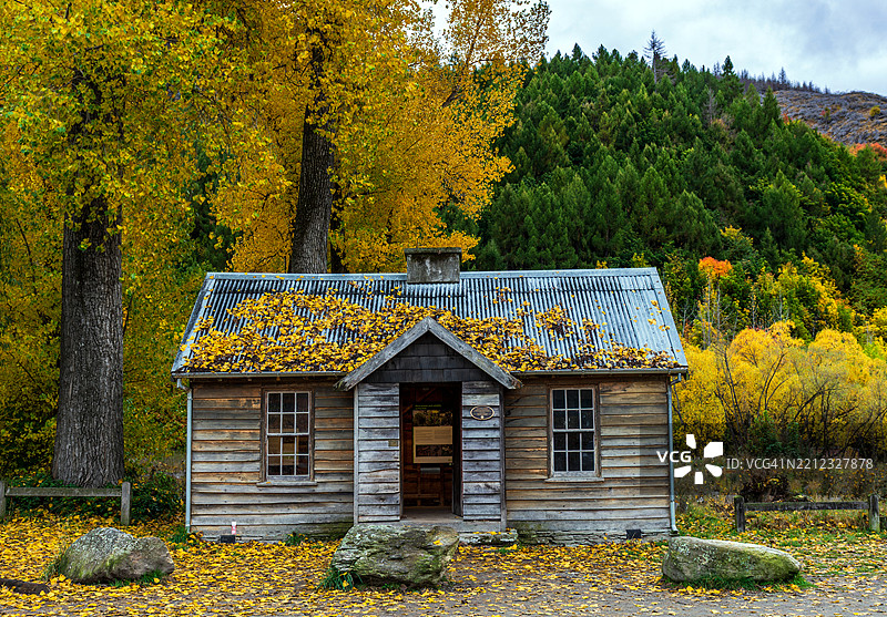 秋天的警察小屋图片素材
