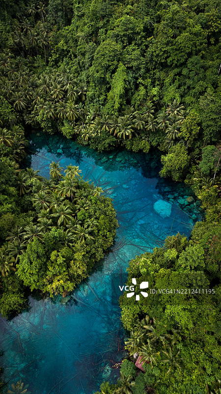 苏拉威西的帕伊苏波克湖航拍视图图片素材