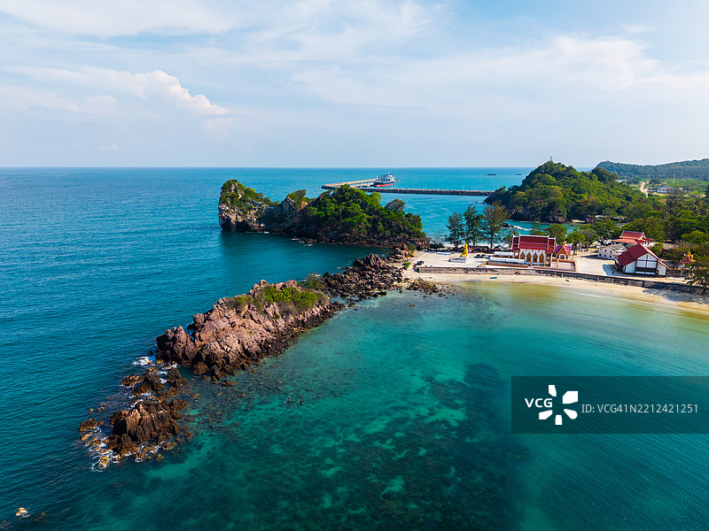 泰国华富里省博通朗海滩的鸟瞰图图片素材