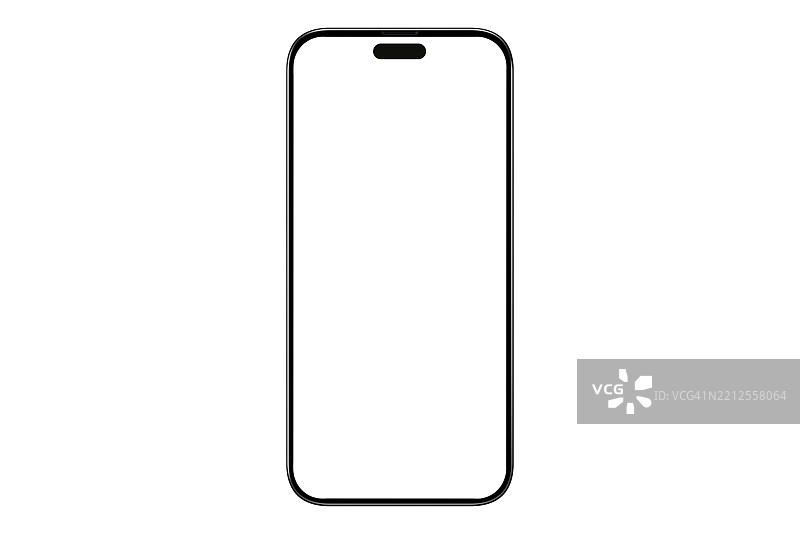 白色背景上孤立的空白屏幕iPhone模型图片素材