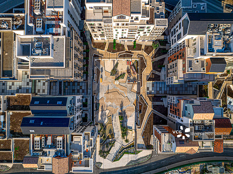 城市街道的高角度视图图片素材
