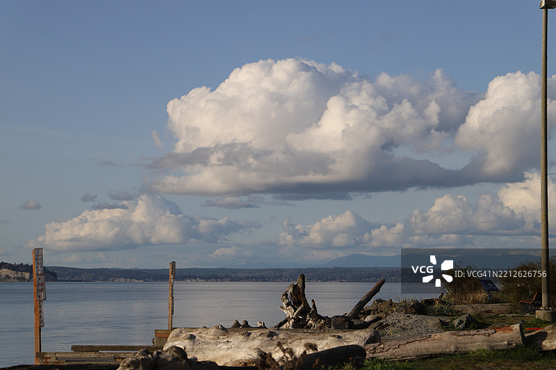 西雅图，华盛顿州，美国，海洋与天空的美丽景色图片素材