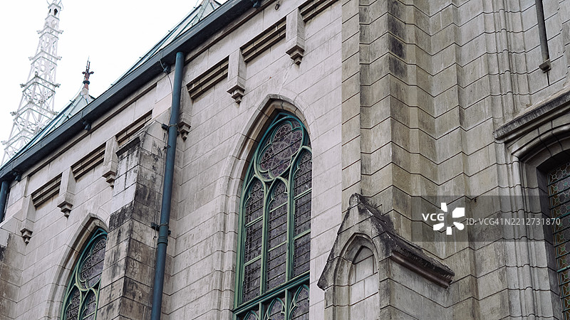 雅加达印度尼西亚大教堂建筑元素的特写镜头图片素材