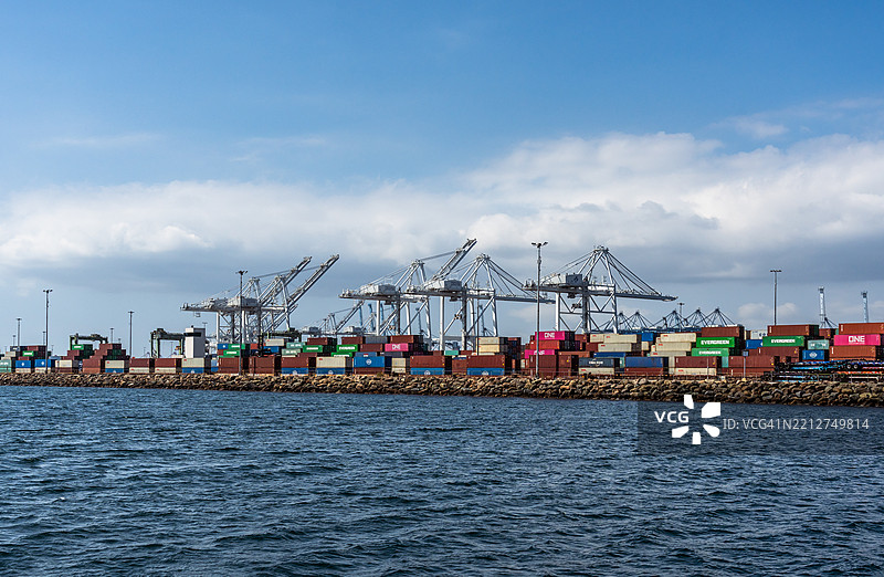 长滩港的海港景观图片素材