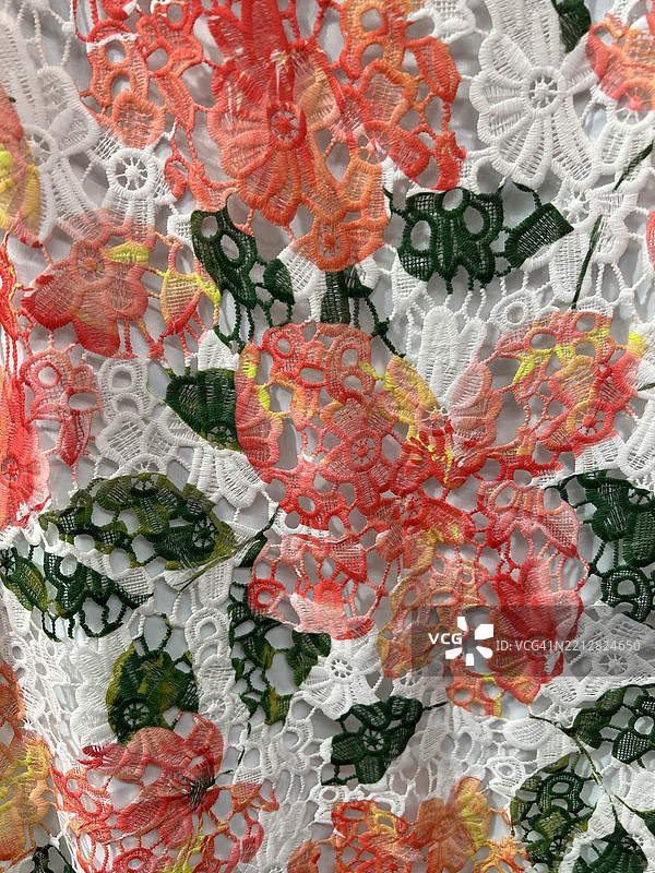 多色眼孔布与纯白衬里图片素材