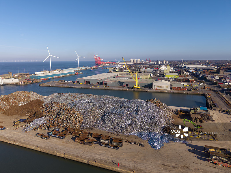 英格兰利物浦码头的集料材料图片素材