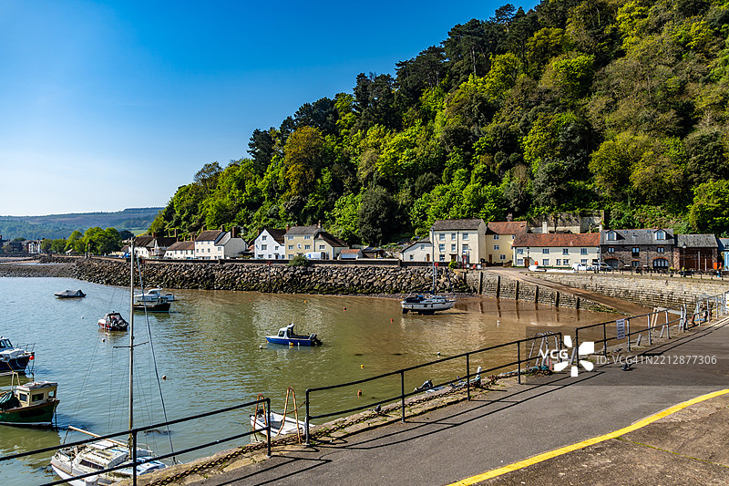 萨默塞特的迈恩黑德港口的船只图片素材