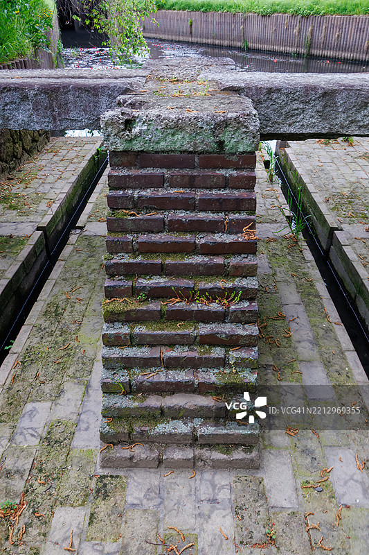 我们参观了邻近的宗头神社和悦水急行宫浦良比：神社后面旧沟渠中的两个排水沟。图片素材