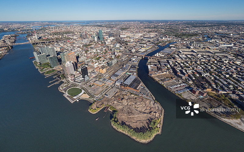 纽约皇后区和布鲁克林的鸟瞰图图片素材