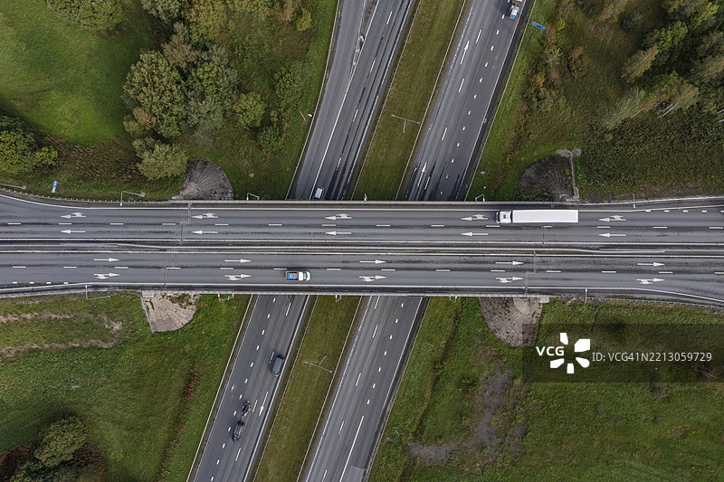 高架交通，鸟瞰图图片素材