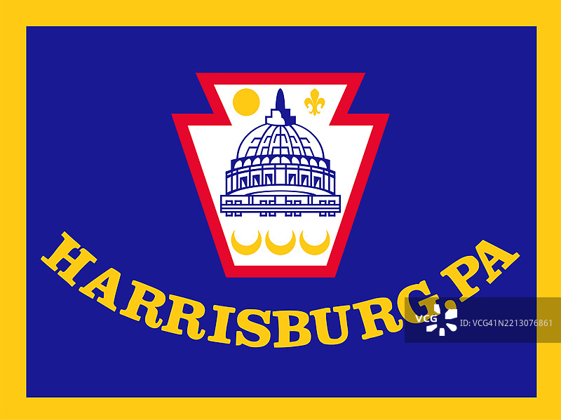 美国宾夕法尼亚州哈里斯堡的旗帜图片素材
